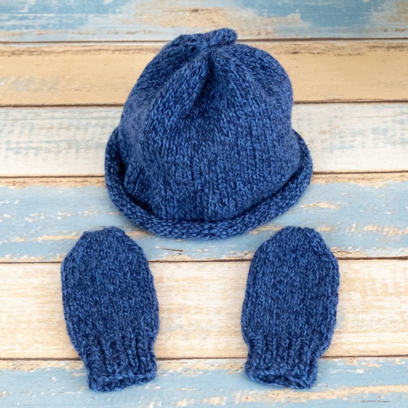 Blau Baby Mütze Und Fäustlinge Set Säuglingsmütze Handgemacht in Den Usa Lambs Wool & Angora Blend Blau Baby Mütze Und Fäustlinge Set Säuglingsmütze Handgemacht in Den Usa Lambs Wool & Angora Blend von SkograndStudioStore