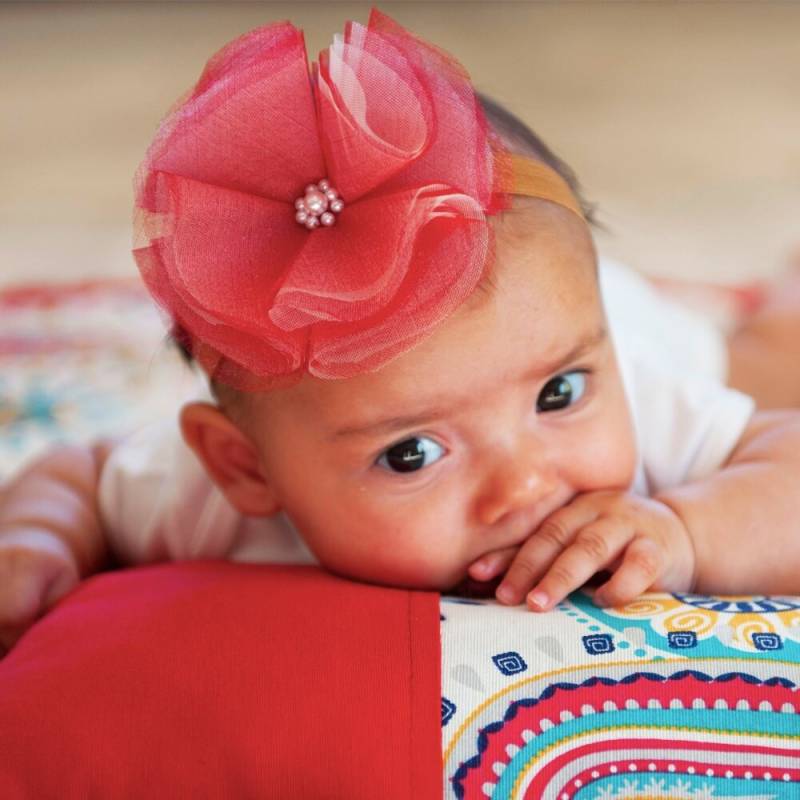 Rot Nylon Stirnband Blumen Haarband Shabby Elegante Blume Neugeborenen Weihnachten Geschenk Mädchen Foto Prop-Baby Party Zubehör Kleinkind von SkokSkokStore