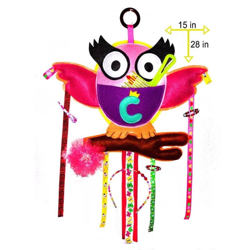 Schleife Halter Veranstalter Personalisierte Clip Und Pinsel Halter-Filz-Bogen Für Mädchen Eule Kleinkind Geschenk Rosa Zimmer Dekor Haare Pflege von SkokSkokStore