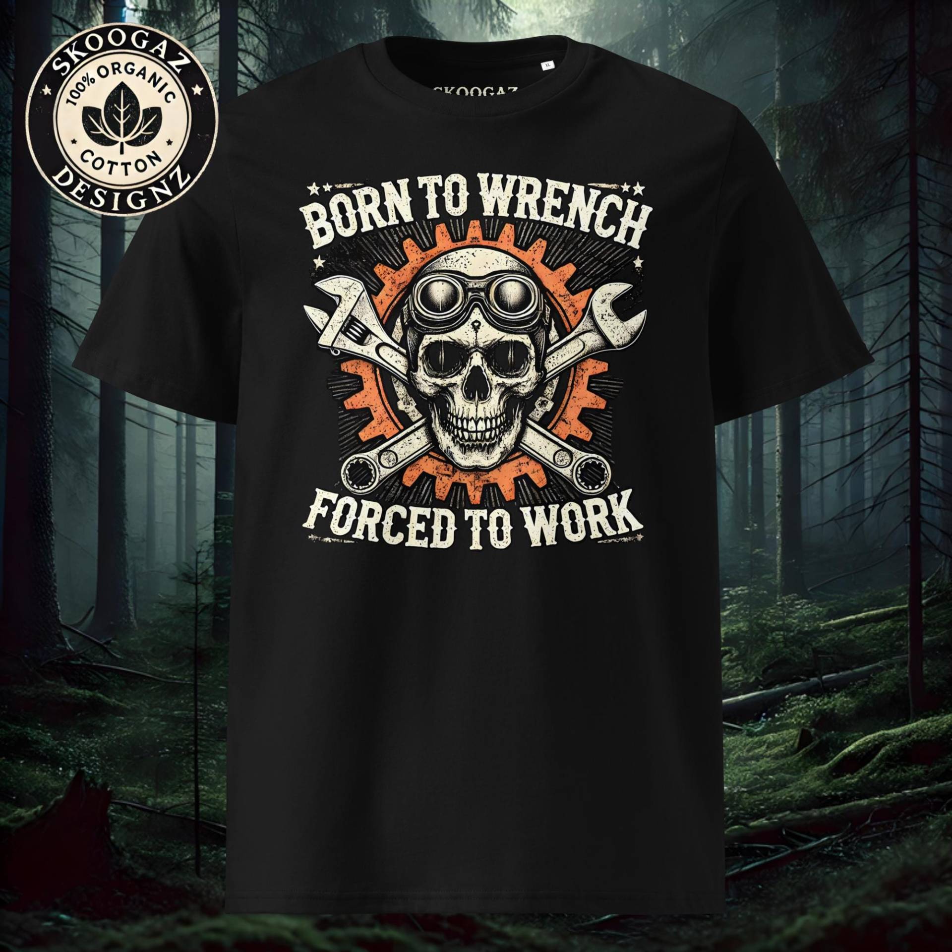 Born To Wrench | Mechaniker Totenkopf T-Shirt Schrauber & Biker Geschenk Werkzeug Skull Design Vintage Unisex Shirt Bio-Baumwolle Born To Wrench | Mechaniker Totenkopf T-Shirt Schrauber & Biker Geschenk Werkzeug Skull Design Vintage Unisex Shirt Bio-Baumwolle von SkoogazDesignz