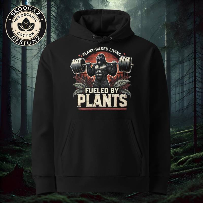 Vegan Bodybuilder Hoodie - Plant Based Living Gym | Retro Fitness Statement Unisex Sport Outfit Bio-Baumwolle Vegan Bodybuilder Hoodie - Plant Based Living Gym | Retro Fitness Statement Unisex Sport Outfit Bio-Baumwolle von SkoogazDesignz