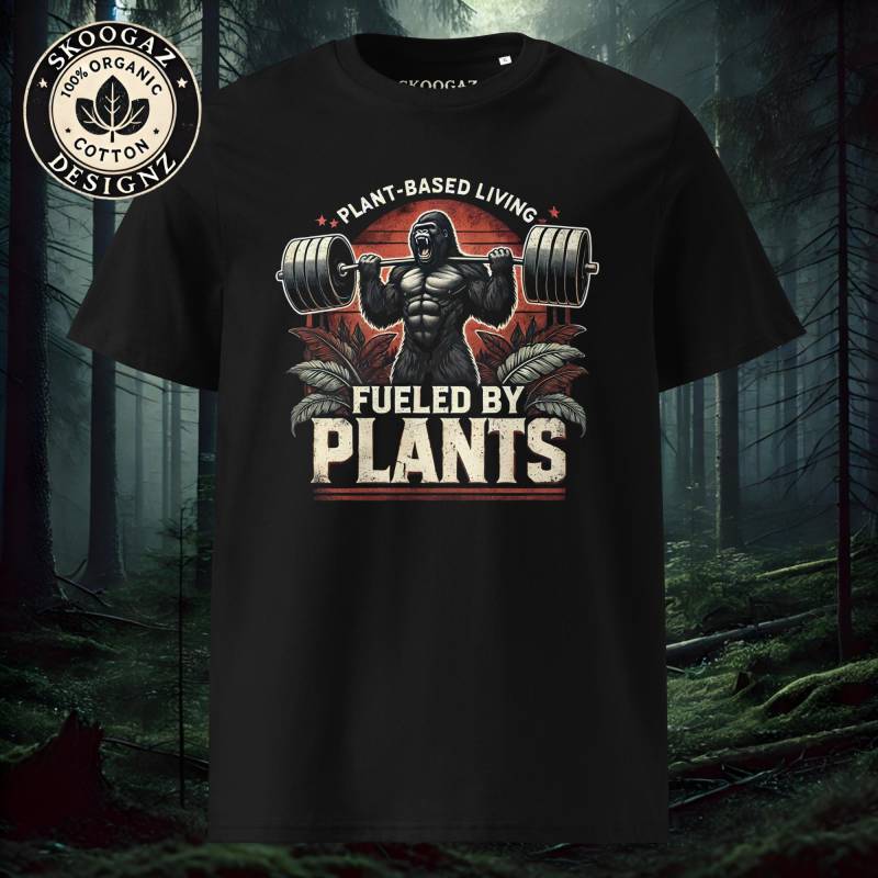 Vegan Bodybuilder Shirt - Plant Based Living Gym T-Shirt | Retro Fitness Statement Unisex Sport Outfit Bio-Baumwolle Vegan Bodybuilder Shirt - Plant Based Living Gym T-Shirt | Retro Fitness Statement Unisex Sport Outfit Bio-Baumwolle von SkoogazDesignz