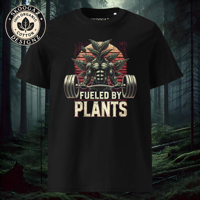 Vegan Bodybuilder Shirt - Plant Based Living Gym T-Shirt | Retro Fitness Statement Unisex Sport Outfit Bio-Baumwolle von SkoogazDesignz