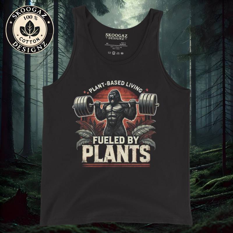 Vegan Bodybuilder Tanktop - Plant Based Living | Gym Muscle Shirt Retro Fitness Statement Unisex Sport Outfit Vegan Bodybuilder Tanktop - Plant Based Living | Gym Muscle Shirt Retro Fitness Statement Unisex Sport Outfit von SkoogazDesignz