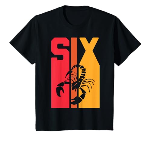 6. Geburtstag Sternzeichen Skorpion Retro Mädchen Jungen T-Shirt von Skorpion Sternzeichen Oktober November Geburtstag