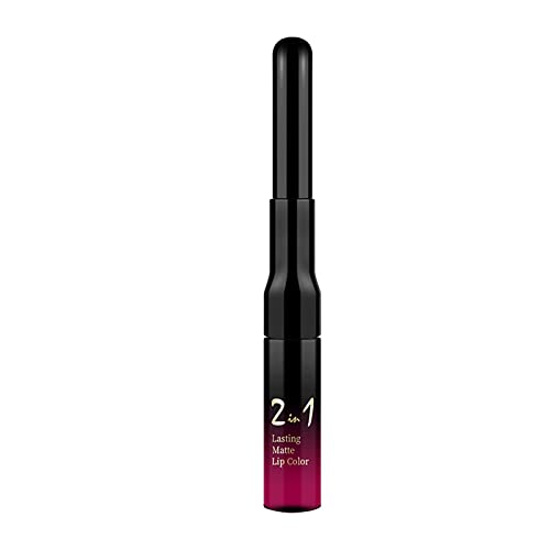Easy To Double-Headed Lip Color Lip 2-in-1 Glaze Lip Gloss Liner Lippenstift Kosmetik Set Mädchen 13 (nude pink, One Size) von SkotO