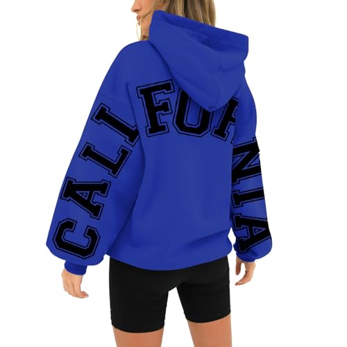 Hoodie Oversized Kapuze Damen - Kapuzenpullover Schriftzug Druck Sweatshirtjacke Hooded Sweatshirt sportlish Hoodies Casual Bequem Langarmshirt Baggy Sportjacke Harajuku Streetwear von SkotO