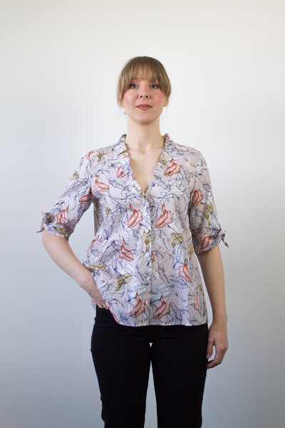 Skrabak Damen Bluse aus Bio-Baumwolle "Britta" mit floralem Muster von Skrabak