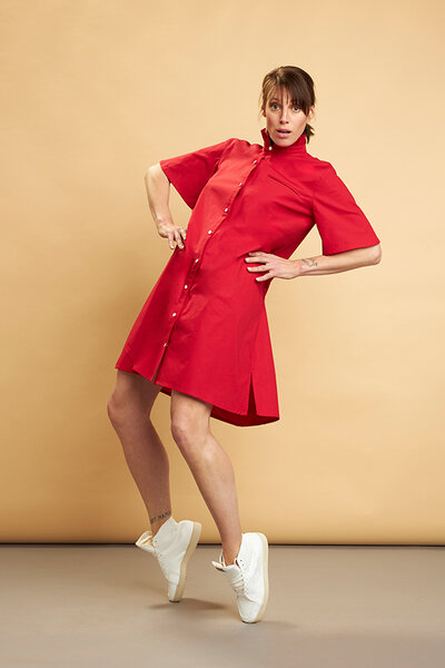 Skrabak Damen Kleid aus Bio-Baumwolle "Felix" rot von Skrabak