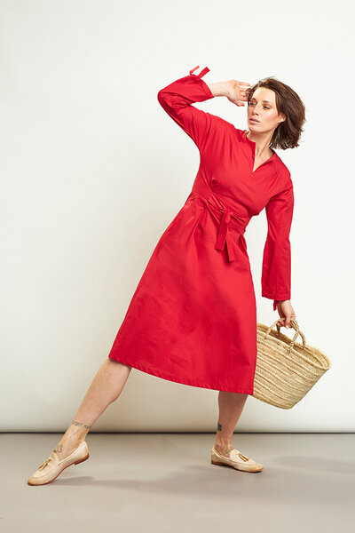 Skrabak Kleid "Ondine" aus Bio-Baumwolle rot von Skrabak