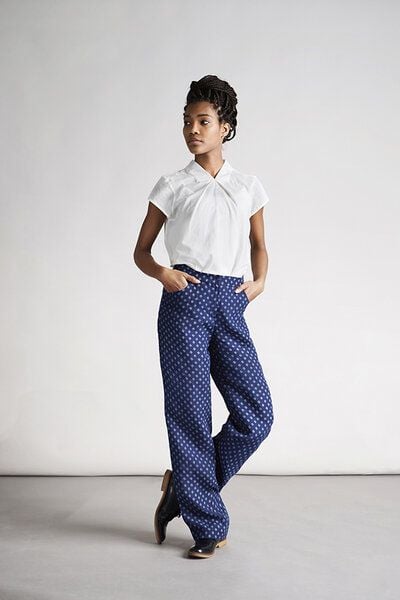 Skrabak Leinenhose Blaudruck von Skrabak