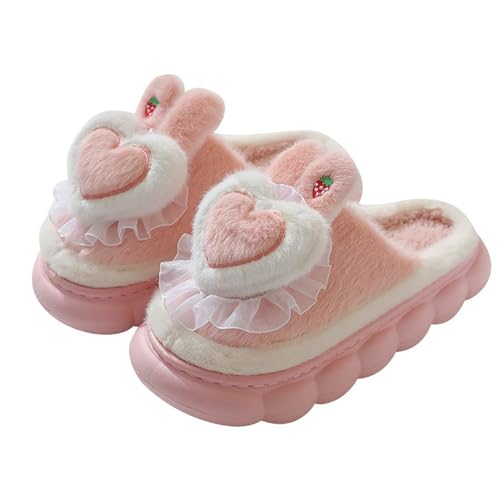 Skrsila Damen Hausschuhe Winter Warm Plüsch Pantoffeln mit Ohren Kuschelig Weiche Niedliche Rutschfeste Slippers Rosa 40 Skrsila Damen Hausschuhe Winter Warm Plüsch Pantoffeln mit Ohren Kuschelig Weiche Niedliche Rutschfeste Slippers Rosa 40 von Skrsila