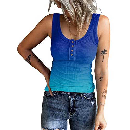 Skrsila Damen Top Shirts Ärmellos Sommer Oberteile Basic Weste Verlaufsfarbe Tank Tops von Skrsila