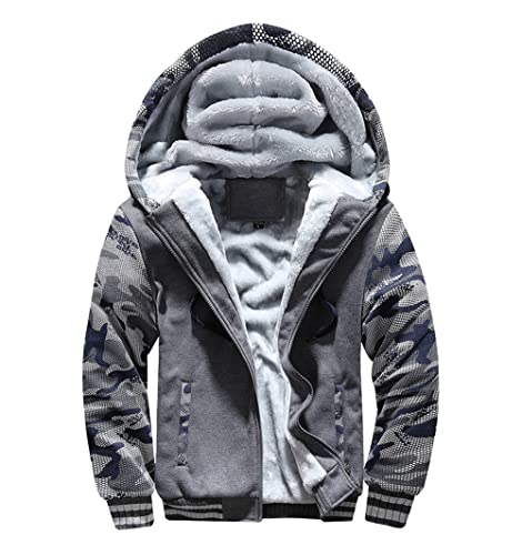 Skrsila Herren Kapuzenpullover mit Reißverschluss Langarm Kapuzenjacke Winter Warm Fleece Gefüttert Sweatshirt Fleecejacke Sweatjacke mit Kapuze Winterjacke Dunkelgrau 3XL Skrsila Herren Kapuzenpullover mit Reißverschluss Langarm Kapuzenjacke Winter Warm Fleece Gefüttert Sweatshirt Fleecejacke Sweatjacke mit Kapuze Winterjacke Dunkelgrau 3XL von Skrsila