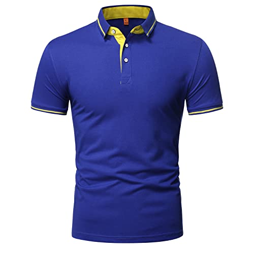 Skrsila Herren Poloshirt Kurzarm T-Shirt Slim Fit Einfarbig Klassisch Polohemd von Skrsila