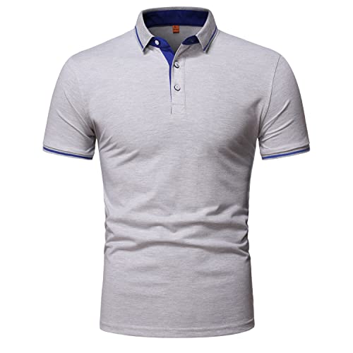 Skrsila Herren Poloshirt Kurzarm T-Shirt Slim Fit Einfarbig Klassisch Polohemd von Skrsila