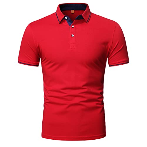 Skrsila Herren Poloshirt Kurzarm T-Shirt Slim Fit Einfarbig Klassisch Polohemd von Skrsila