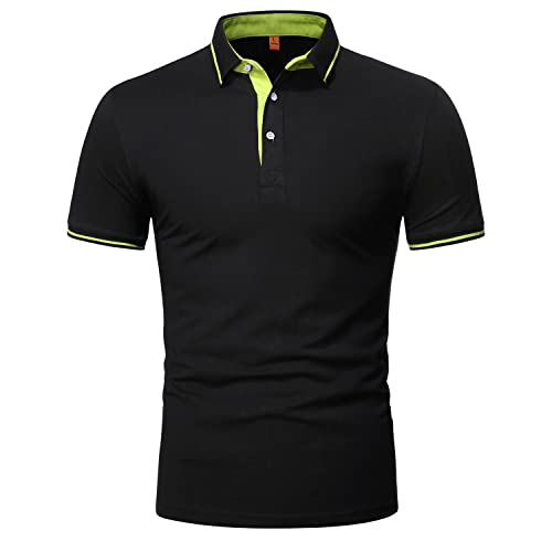 Skrsila Herren Poloshirt Kurzarm T-Shirt Slim Fit Einfarbig Klassisch Polohemd von Skrsila