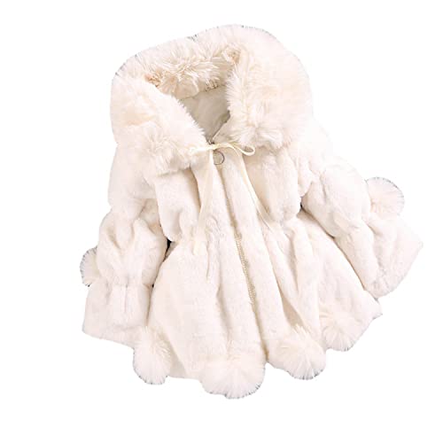 Skrsila Mädchen Fellmantel Winterjacke Kunstpelz Jacke Fleecejacke Elegant Herbst Winter Mantel Warm Wollmantel Baby Mädchen Pelzmantel von Skrsila