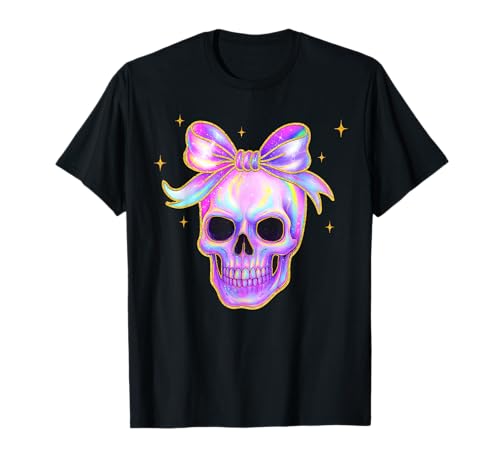 Totenkopf Halloween 2025 Kokette Goth Mädchen Schleife T-Shirt Totenkopf Halloween 2025 Kokette Goth Mädchen Schleife T-Shirt von Skull Halloween 2025 Coquette Goth