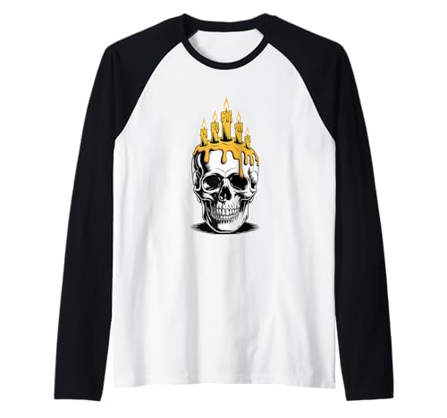 Halloween Grusel Schädel Kerzen Goth Kerze Raglan Halloween Grusel Schädel Kerzen Goth Kerze Raglan von Skull Lover Gifts
