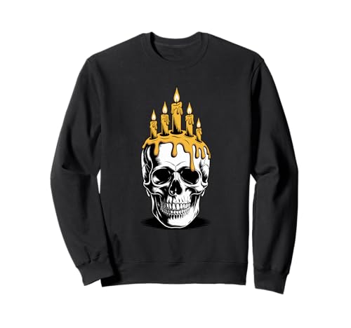 Halloween Grusel Schädel Kerzen Goth Kerze Sweatshirt Halloween Grusel Schädel Kerzen Goth Kerze Sweatshirt von Skull Lover Gifts