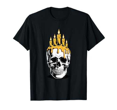 Halloween Grusel Schädel Kerzen Goth Kerze T-Shirt Halloween Grusel Schädel Kerzen Goth Kerze T-Shirt von Skull Lover Gifts