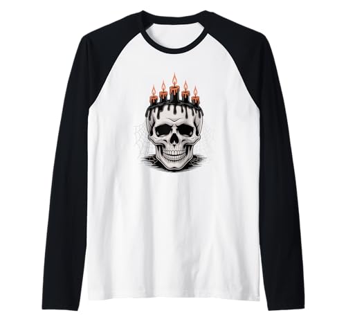 Halloween Unheimlich Schädel Kerzen Spinnennetz Raglan Halloween Unheimlich Schädel Kerzen Spinnennetz Raglan von Skull Lover Gifts