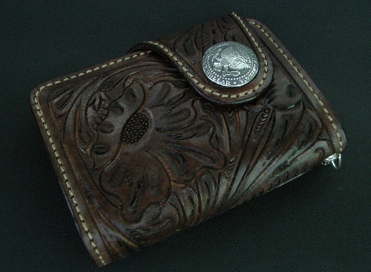 Biker Wallet Sheridan Style Dollar Concho - Geldbeutel von SkullEdition