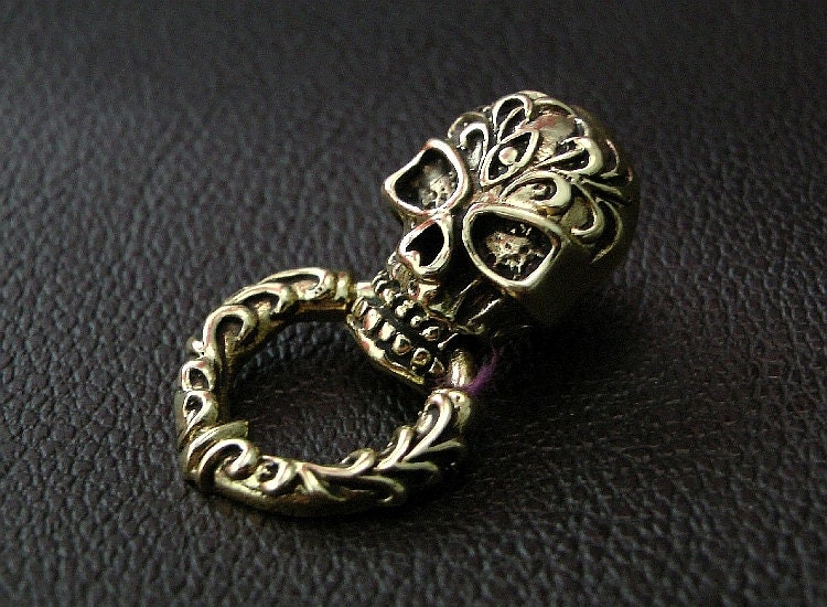 Wallet Chain Connector Skull #8 - Geldbeutelketten Verbinder Totenkopf von SkullEdition