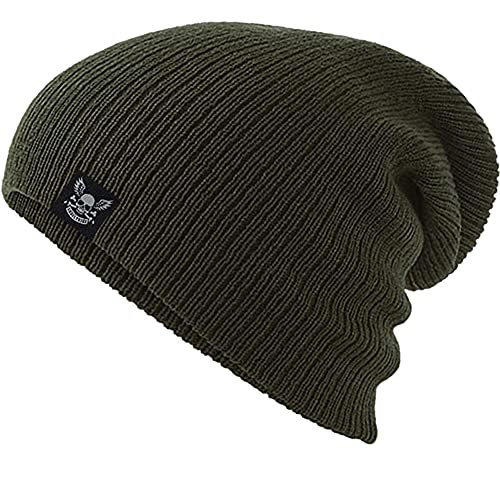 Skulltribe Mütze The Opie Evolution Long Beanie Oliv Grün Einheitsgröße von Skulltribe