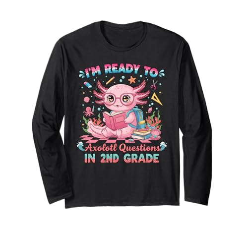 Niedliche Axolotl-Fragen für Zweitklässler Mädchen Lustig Langarmshirt von Skurriles Design für die zweite Klasse – Zurück
