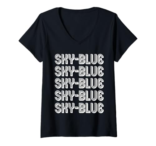 Damen Himmelblau T-Shirt mit V-Ausschnitt Damen Himmelblau T-Shirt mit V-Ausschnitt von Sky-blue Apparel