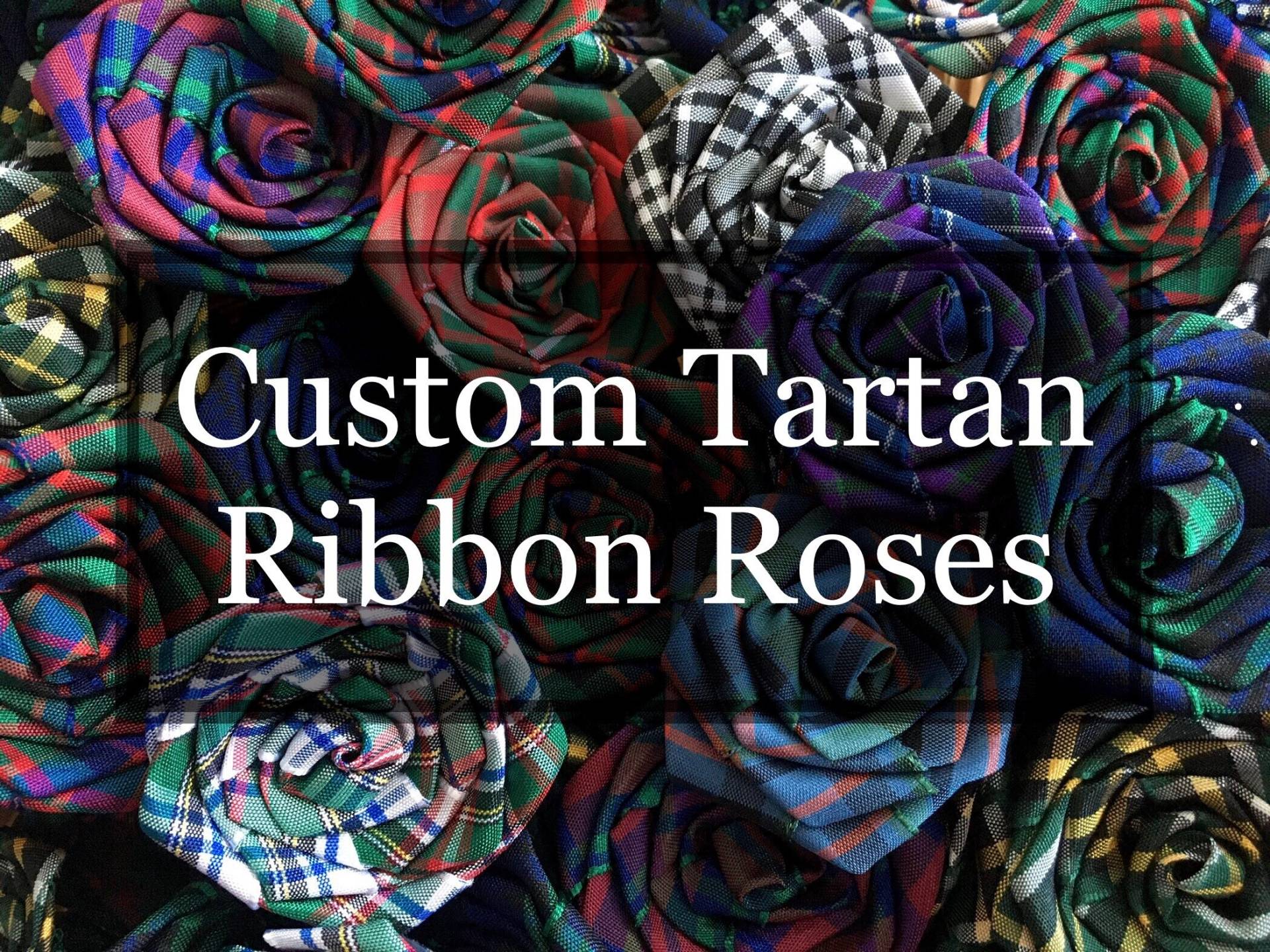 40 Rosen in Jedem Tartan - Custom Ribbon Rose Hochzeitspaket Lose Oder Fertig Als Blumensträuße, Knopflöcher Und Anstecknadeln Haarspangen von SkyBlueRoses