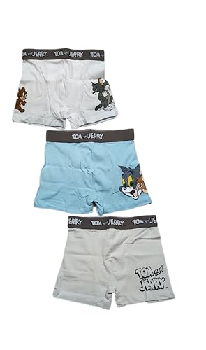 SkyBrands 3er Pack Boxershorts Jungs Kinder Tom und Jerry 98/104 Unterhosen 100% Baumwolle von SkyBrands