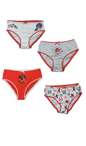SkyBrands 4er Pack Slips Miraculous Ladybug Mädchen Kinder Unterhosen 110/116 100% Baumwolle von SkyBrands