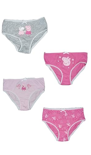 SkyBrands 4er Pack Slips Peppa Wutz Pig Unterhosen Mädchen Kinder 110/116 100% Baumwolle Unterwäsche von SkyBrands