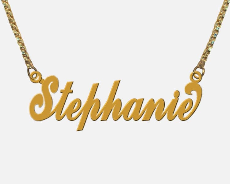 Vergoldete Personalisierte Namenshalskette, Handgemacht von SkyGiftWorldwide