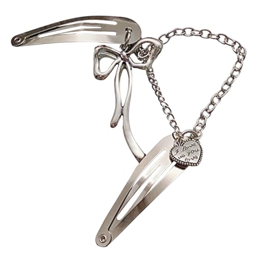SkyPOOU 2000er Jahre Fransen Kette Schleife Haarspange Mädchen Haarnadel Modische Haarschmuck Haarstyling Clip Dekorative Sidepi.Typ B von SkyPOOU
