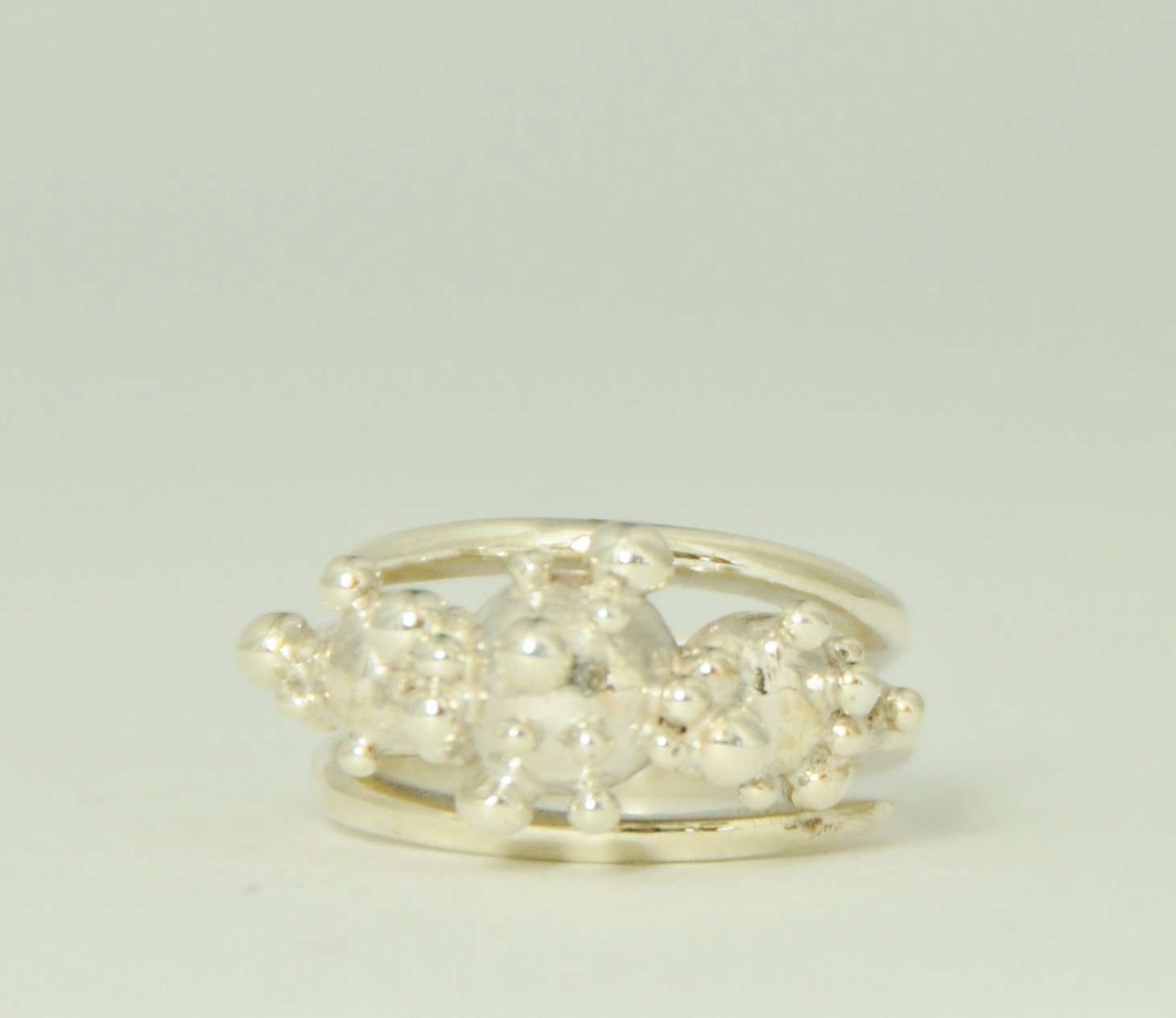 11, 5 Gramm Massives Sterlingsilber Handgefertigt, Um Diesen Wunderschönen Kugeln Auf Verstellbaren Ring Zu Schaffen von SkyPeakBoutique