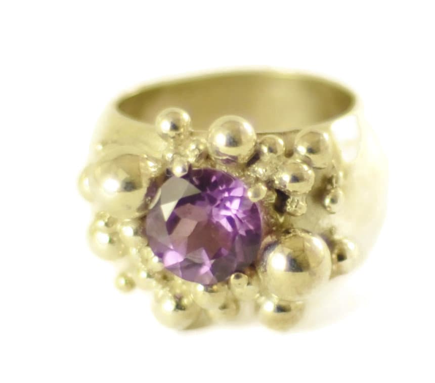 Amtheyst Und 92 5 Solide Sterling Silber Sprudelnden Ring von SkyPeakBoutique