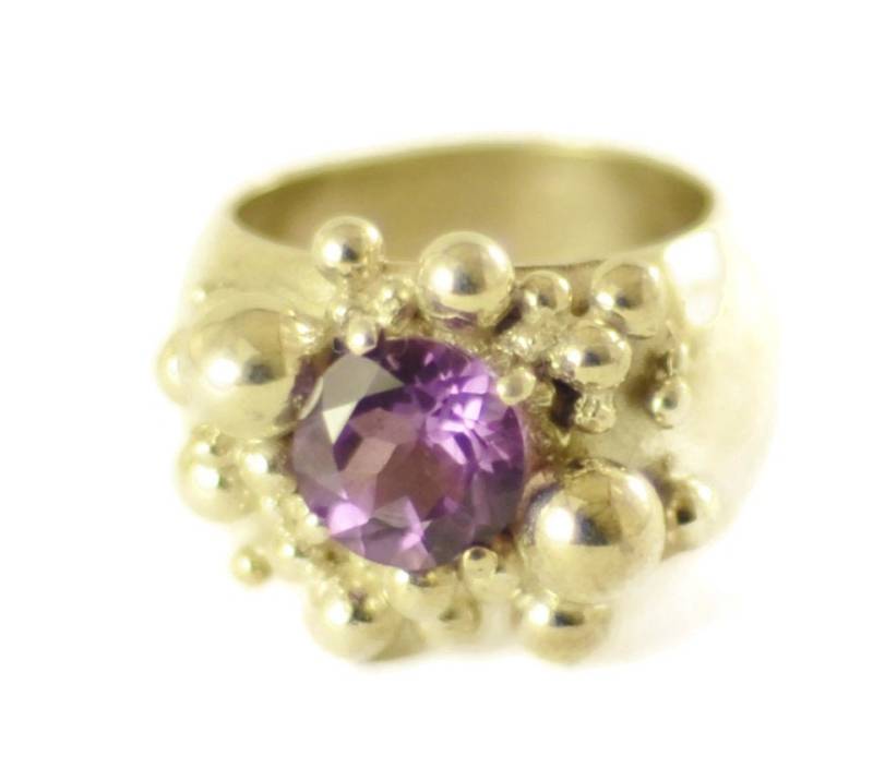 Amtheyst Und 92 5 Solide Sterling Silber Sprudelnden Ring von SkyPeakBoutique