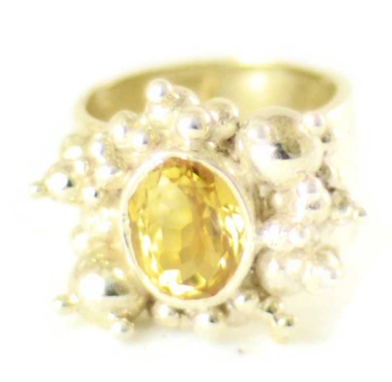 Citrin Und 92 5 Massiv Sterling Silber Sprudelnde Ring von SkyPeakBoutique
