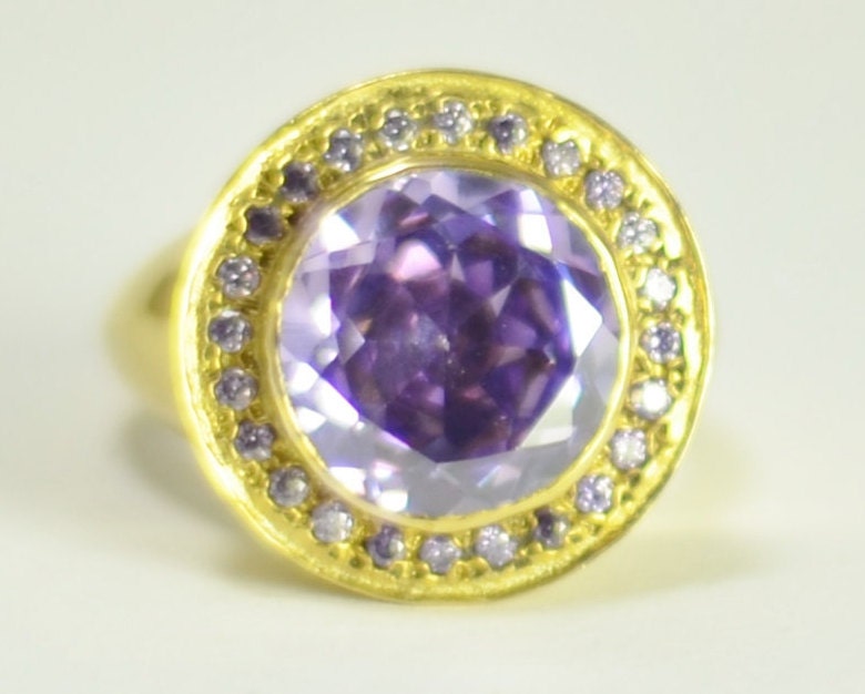 Ein Von Einer Art Amethyst Gold Ring, Stammes-Boho Göttin Glastonbury Schmuck, Brennen Mann Schmuck Februar Geburtsstein Geschenke Für Sie von SkyPeakBoutique