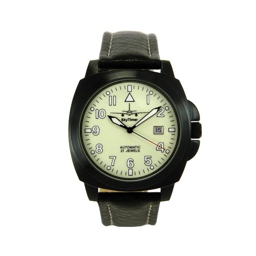 SkyTimer Herren Uhr Analog Automatik mit Leder Armband 507545433 von SkyTimer