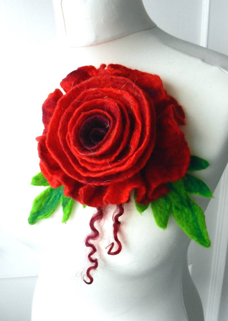 Filzbrosche -Rose von SkyWool