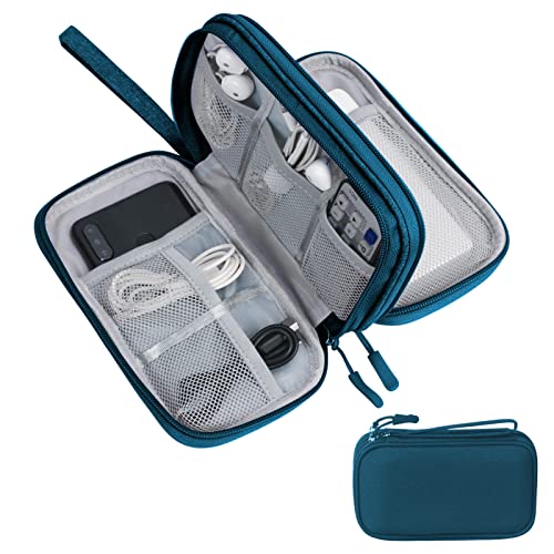 Skycase Elektronik-Zubehör-Organizer-Tasche, Reisekabel-Organizer, All-in-One-Aufbewahrungstasche, wasserdichte Zubehör-Tragetasche für USB-Datenkabel, Kopfhörerkabel, 21x12.5x6.5 cm, dunkelgrün von Skycase