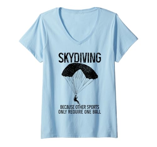 Damen Fallschirmspringen Vintage Funny Sky Diving Diver Skydiver T-Shirt mit V-Ausschnitt von Skydiving Apparel & Gifts
