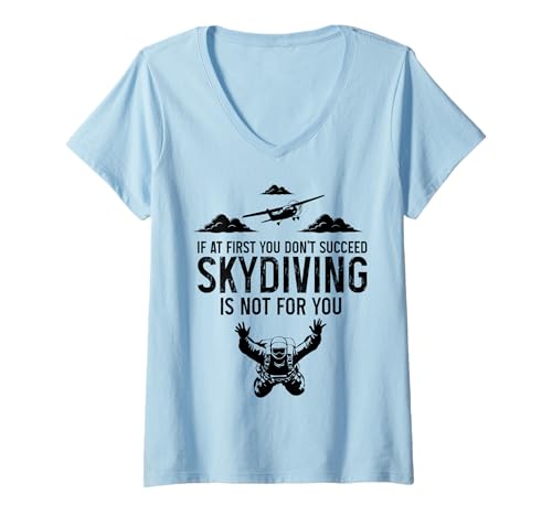 Damen Fallschirmspringen Vintage Funny Sky Diving Diver Skydiver T-Shirt mit V-Ausschnitt von Skydiving Apparel & Gifts