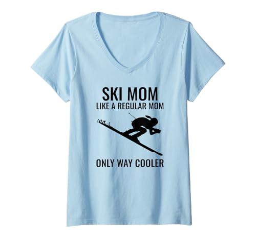 Damen Ski Mom - wie eine Normale Mama, nur viel Cooler, lustig T-Shirt mit V-Ausschnitt Damen Ski Mom - wie eine Normale Mama, nur viel Cooler, lustig T-Shirt mit V-Ausschnitt von Skye's Ski Themed Items